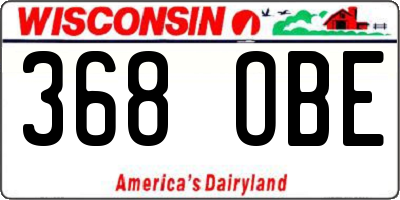 WI license plate 368OBE