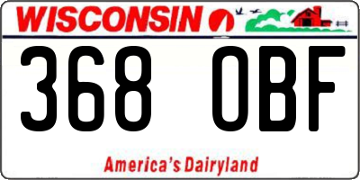 WI license plate 368OBF