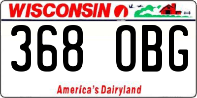 WI license plate 368OBG