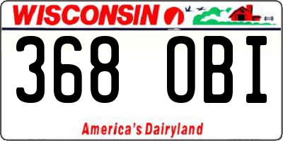 WI license plate 368OBI