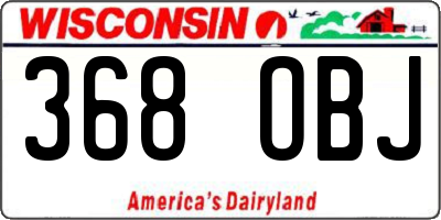 WI license plate 368OBJ