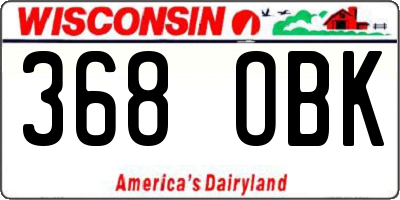 WI license plate 368OBK