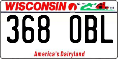 WI license plate 368OBL