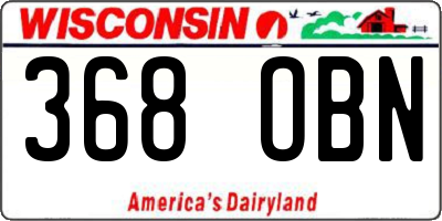 WI license plate 368OBN