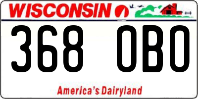 WI license plate 368OBO