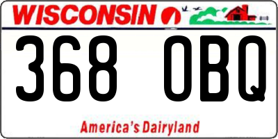 WI license plate 368OBQ