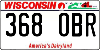 WI license plate 368OBR
