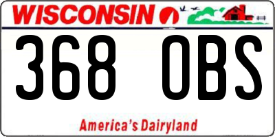 WI license plate 368OBS
