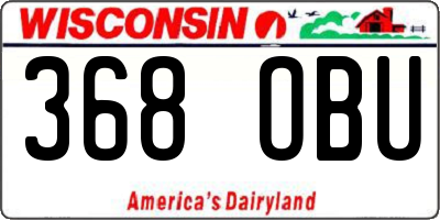 WI license plate 368OBU