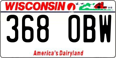 WI license plate 368OBW