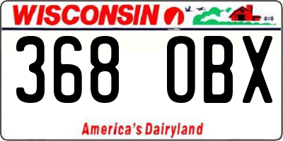 WI license plate 368OBX