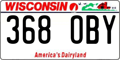 WI license plate 368OBY