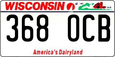 WI license plate 368OCB