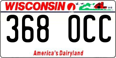 WI license plate 368OCC