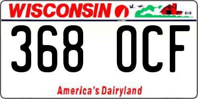 WI license plate 368OCF