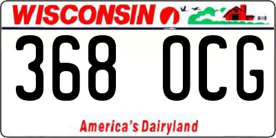 WI license plate 368OCG