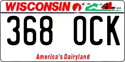 WI license plate 368OCK