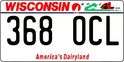 WI license plate 368OCL
