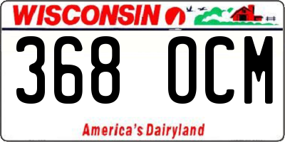 WI license plate 368OCM