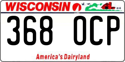 WI license plate 368OCP