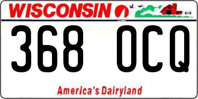 WI license plate 368OCQ