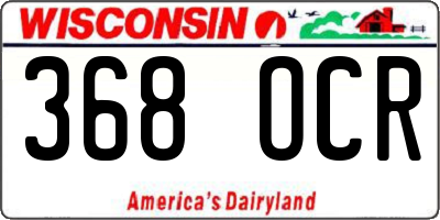 WI license plate 368OCR