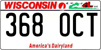 WI license plate 368OCT