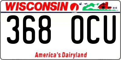 WI license plate 368OCU