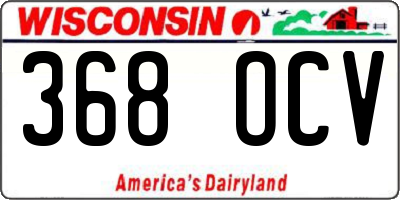 WI license plate 368OCV