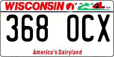 WI license plate 368OCX
