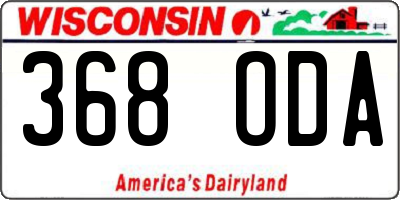 WI license plate 368ODA