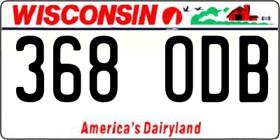 WI license plate 368ODB