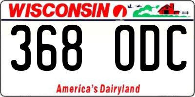 WI license plate 368ODC