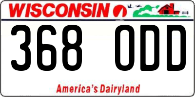 WI license plate 368ODD