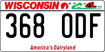 WI license plate 368ODF