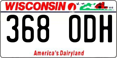 WI license plate 368ODH