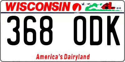 WI license plate 368ODK
