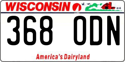 WI license plate 368ODN