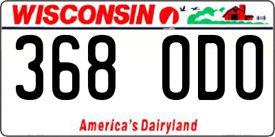 WI license plate 368ODO