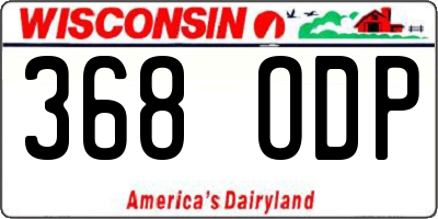 WI license plate 368ODP