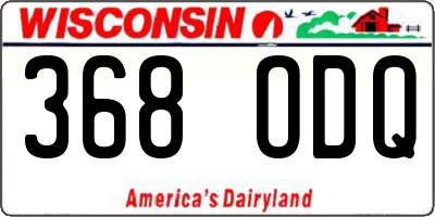 WI license plate 368ODQ