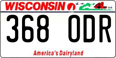 WI license plate 368ODR
