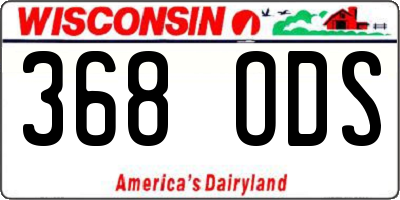 WI license plate 368ODS