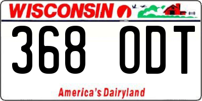 WI license plate 368ODT