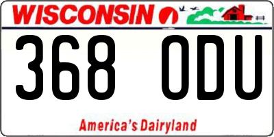 WI license plate 368ODU