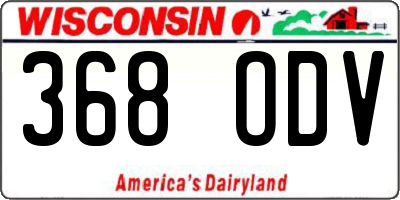 WI license plate 368ODV