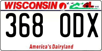 WI license plate 368ODX