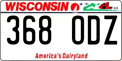 WI license plate 368ODZ