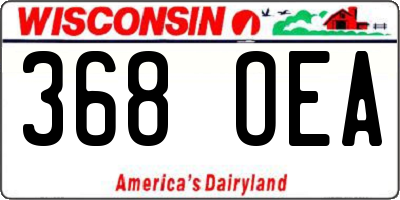 WI license plate 368OEA