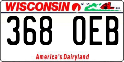 WI license plate 368OEB
